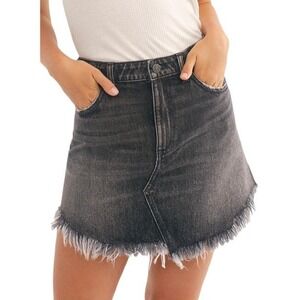 Free People We The Free Bailey Denim Skirt in Maverick Size 28 Boho Western